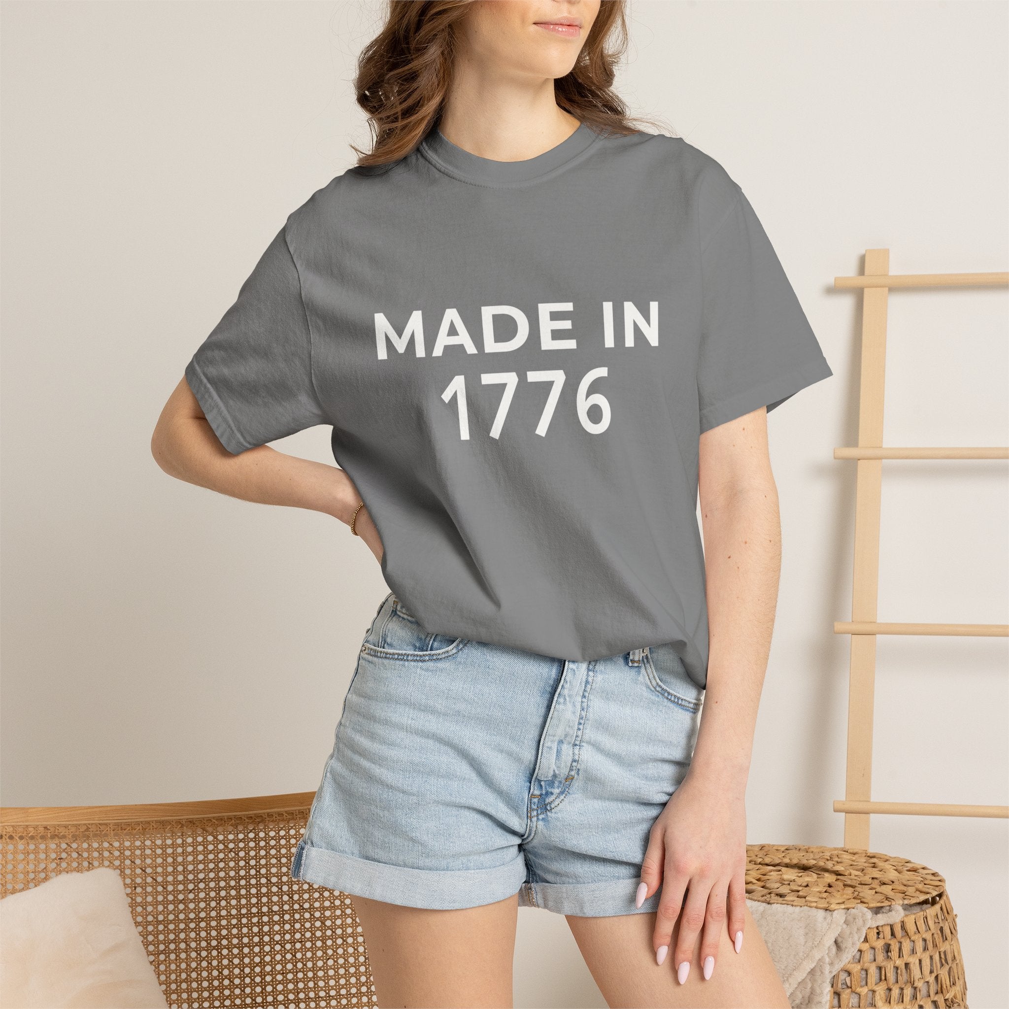 Patriotic American Minimalist "Made in 1776" T-Shirt — 250th Anniversary