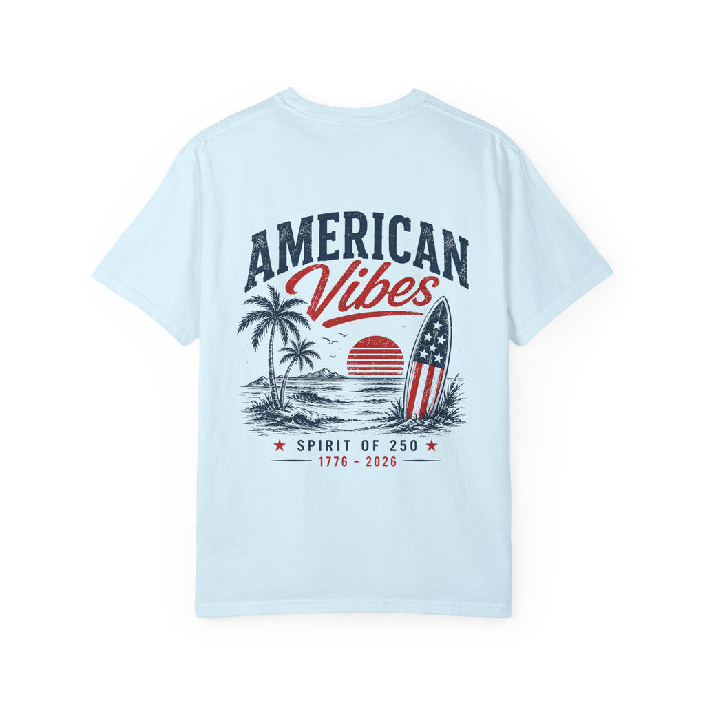 American Vibes 1776–2026 Retro Sunset Patriotic Tee