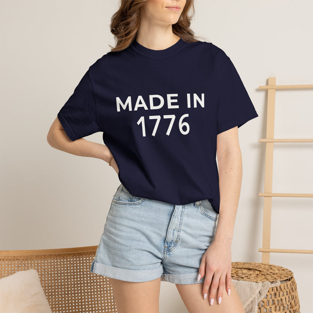 Patriotic American Minimalist "Made in 1776" T-Shirt — 250th Anniversary