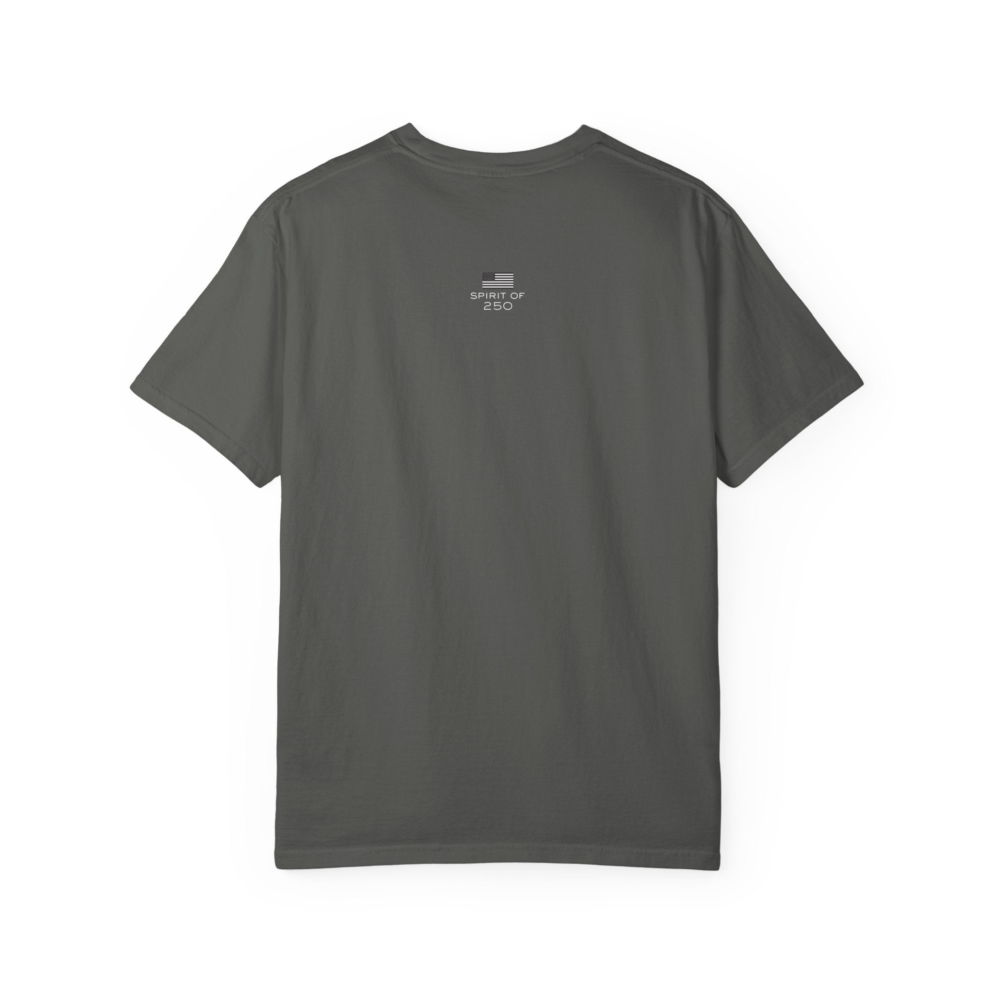 American Vibes Minimal Striped Tee — White T‑Shirt with Red & Blue Chest Lines