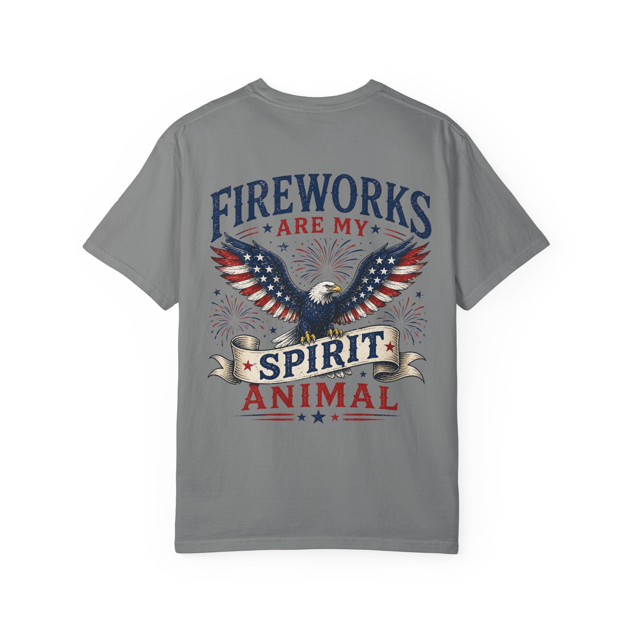 Fireworks Are My Spirit Animal T-Shirt — Patriotic Eagle 4th of July Tee