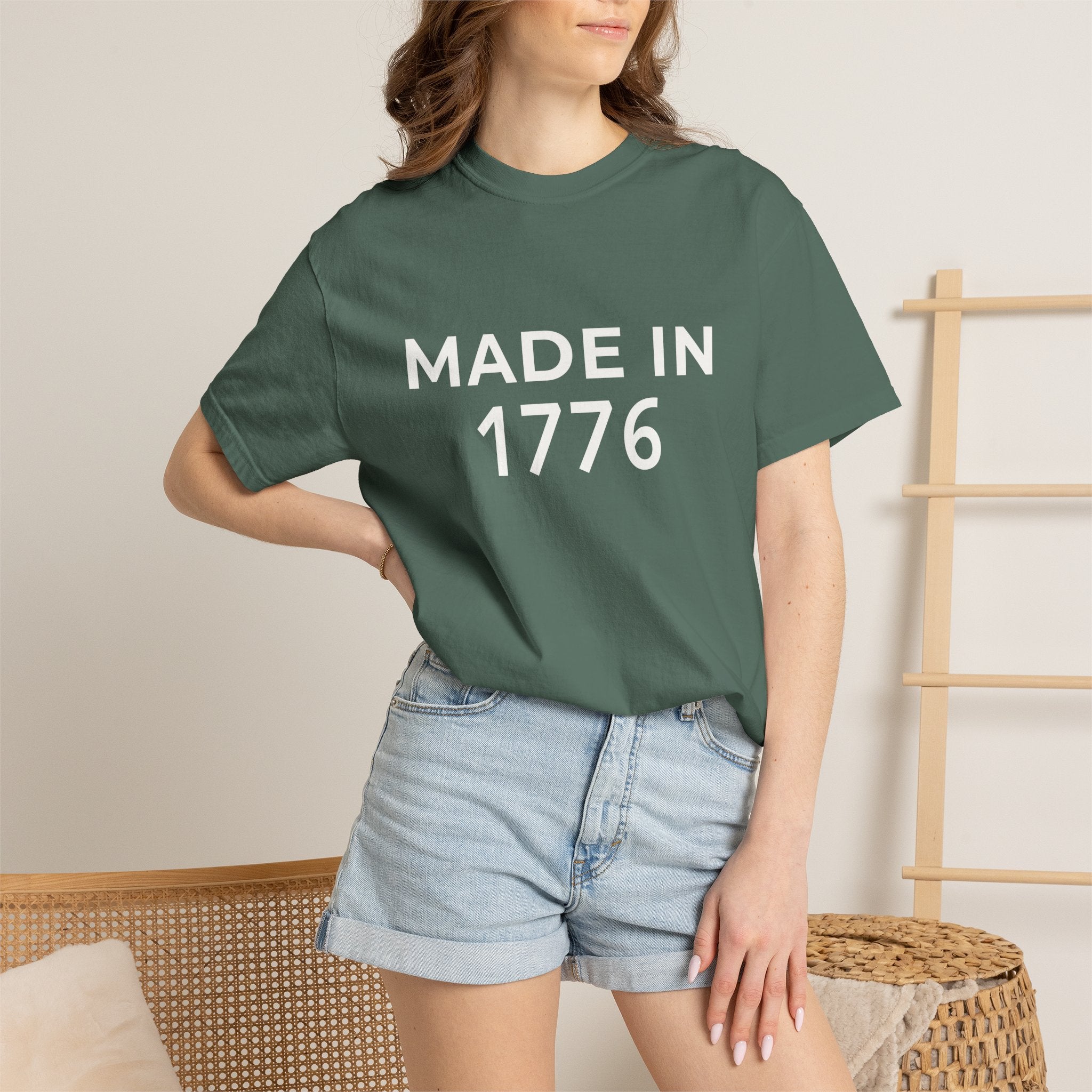 Patriotic American Minimalist "Made in 1776" T-Shirt — 250th Anniversary