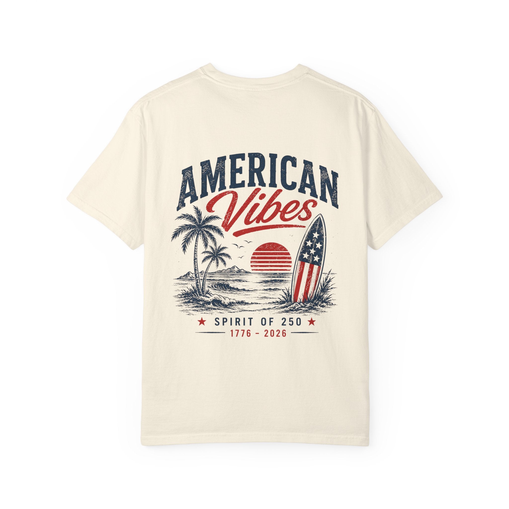 American Vibes 1776–2026 Retro Sunset Patriotic Tee