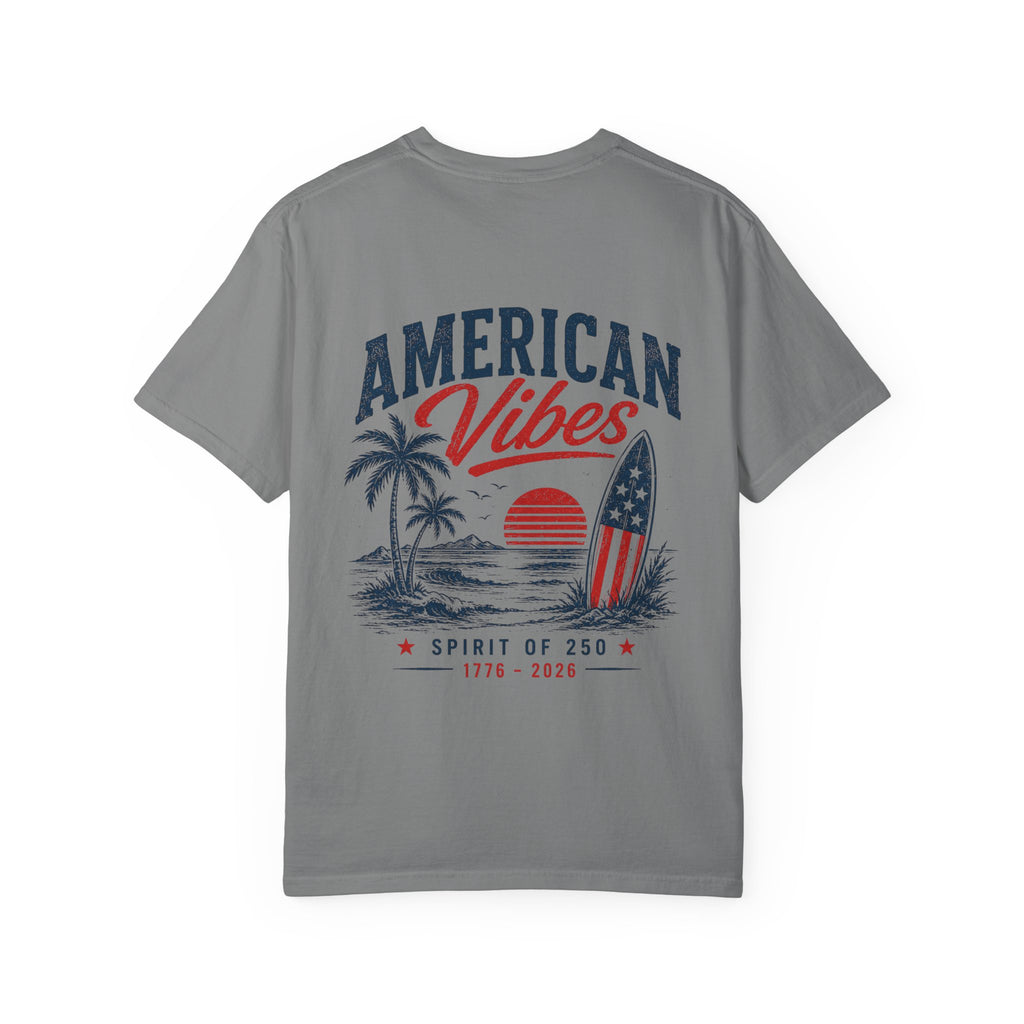 American Vibes 1776–2026 Retro Sunset Patriotic Tee
