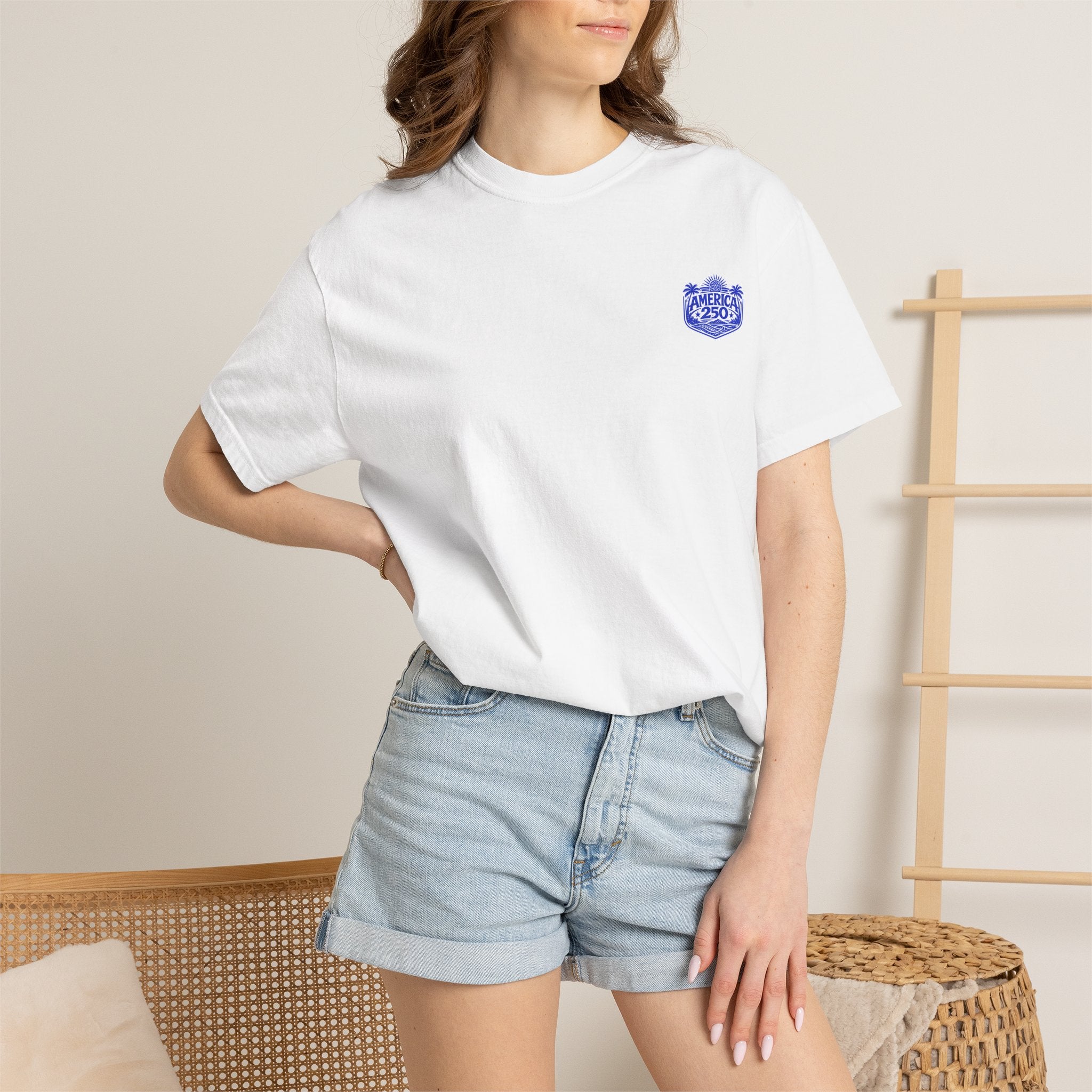 America 250th Anniversary Surf Graphic T-Shirt White/Blue