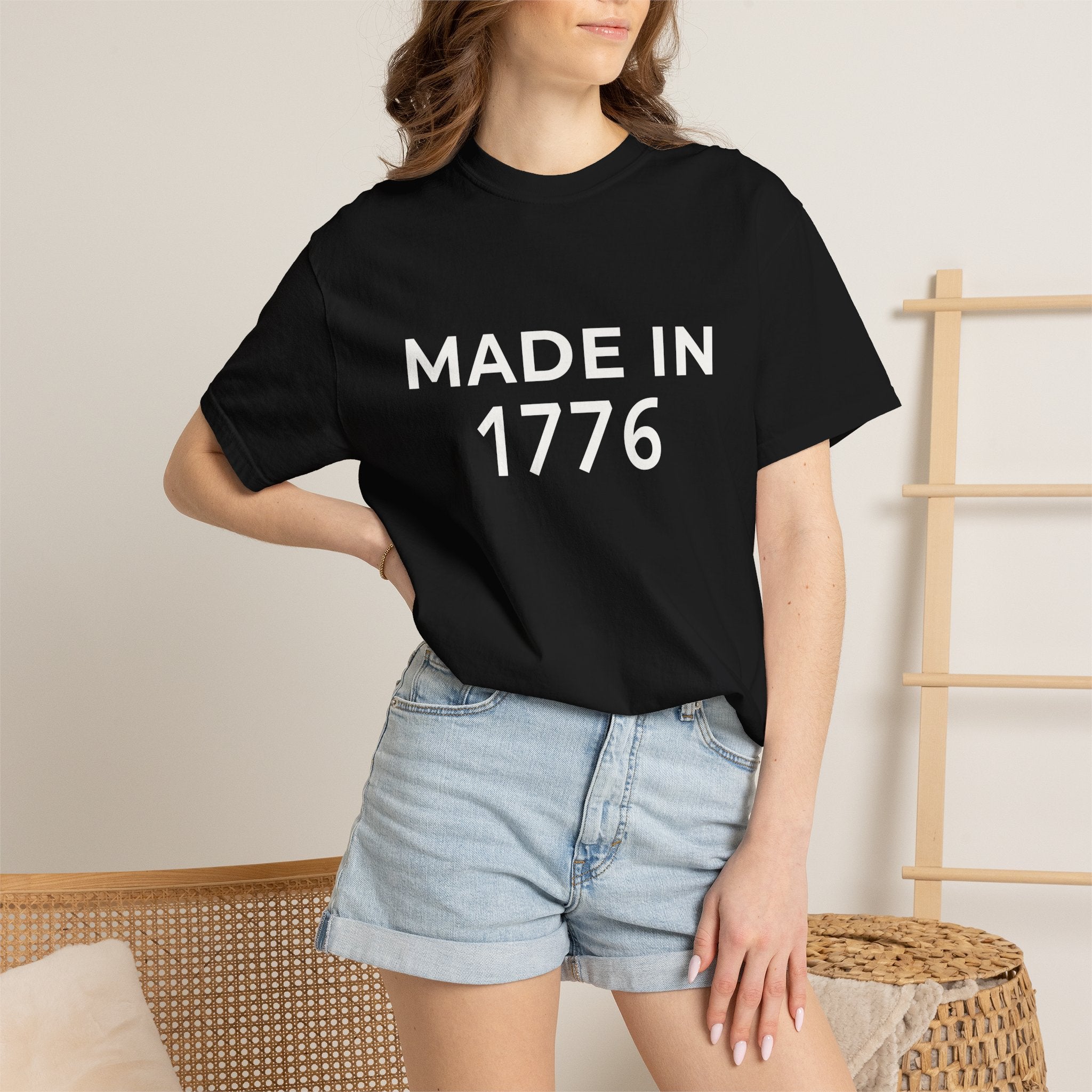 Patriotic American Minimalist "Made in 1776" T-Shirt — 250th Anniversary