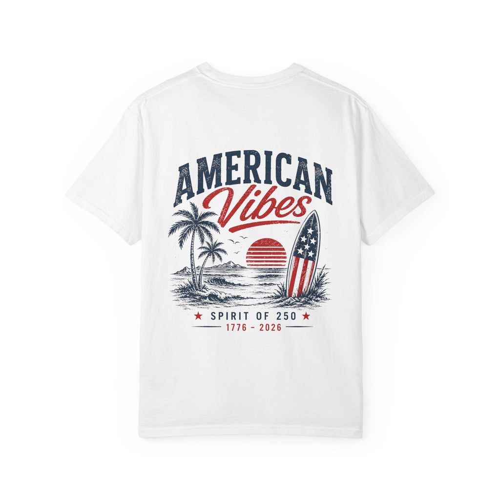 American Vibes 1776–2026 Retro Sunset Patriotic Tee