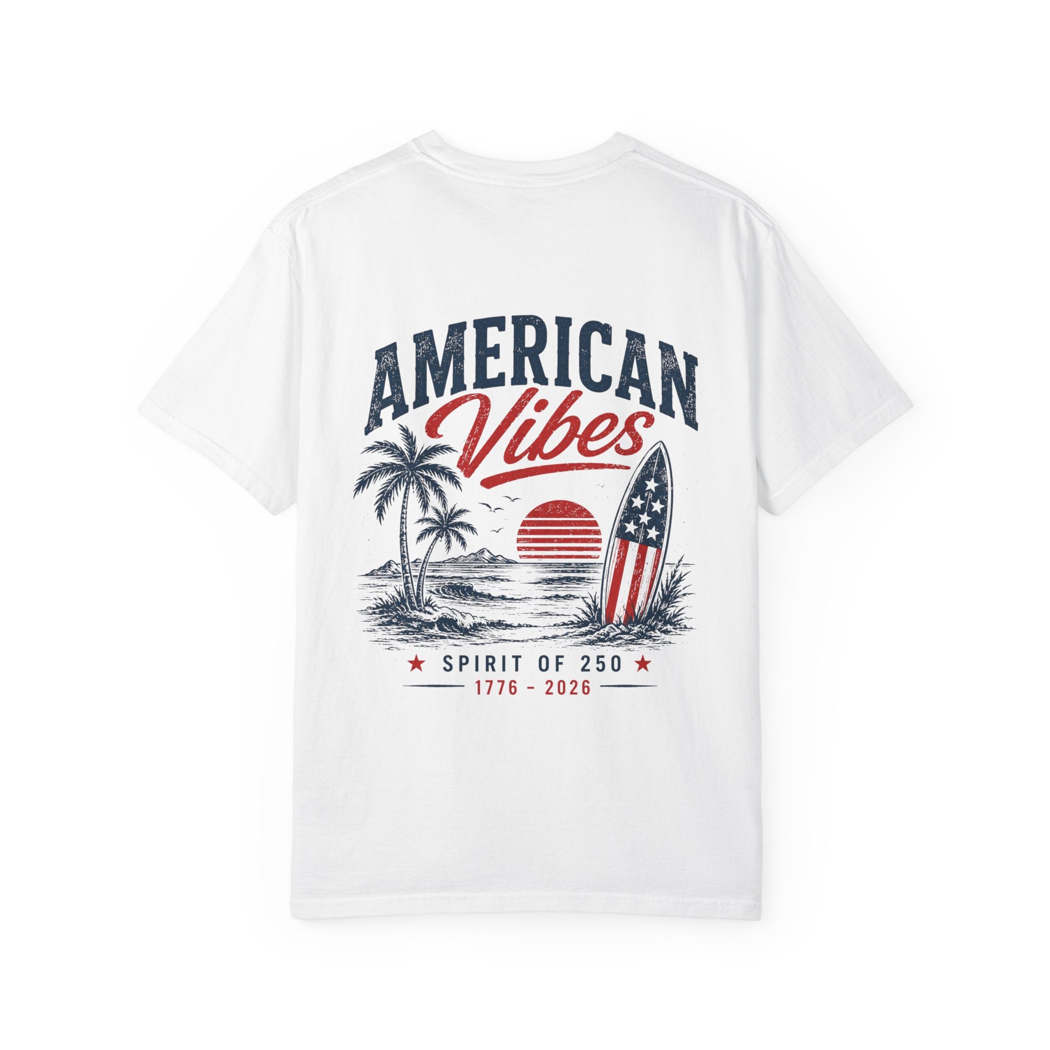 American Vibes 1776–2026 Retro Sunset Patriotic Tee